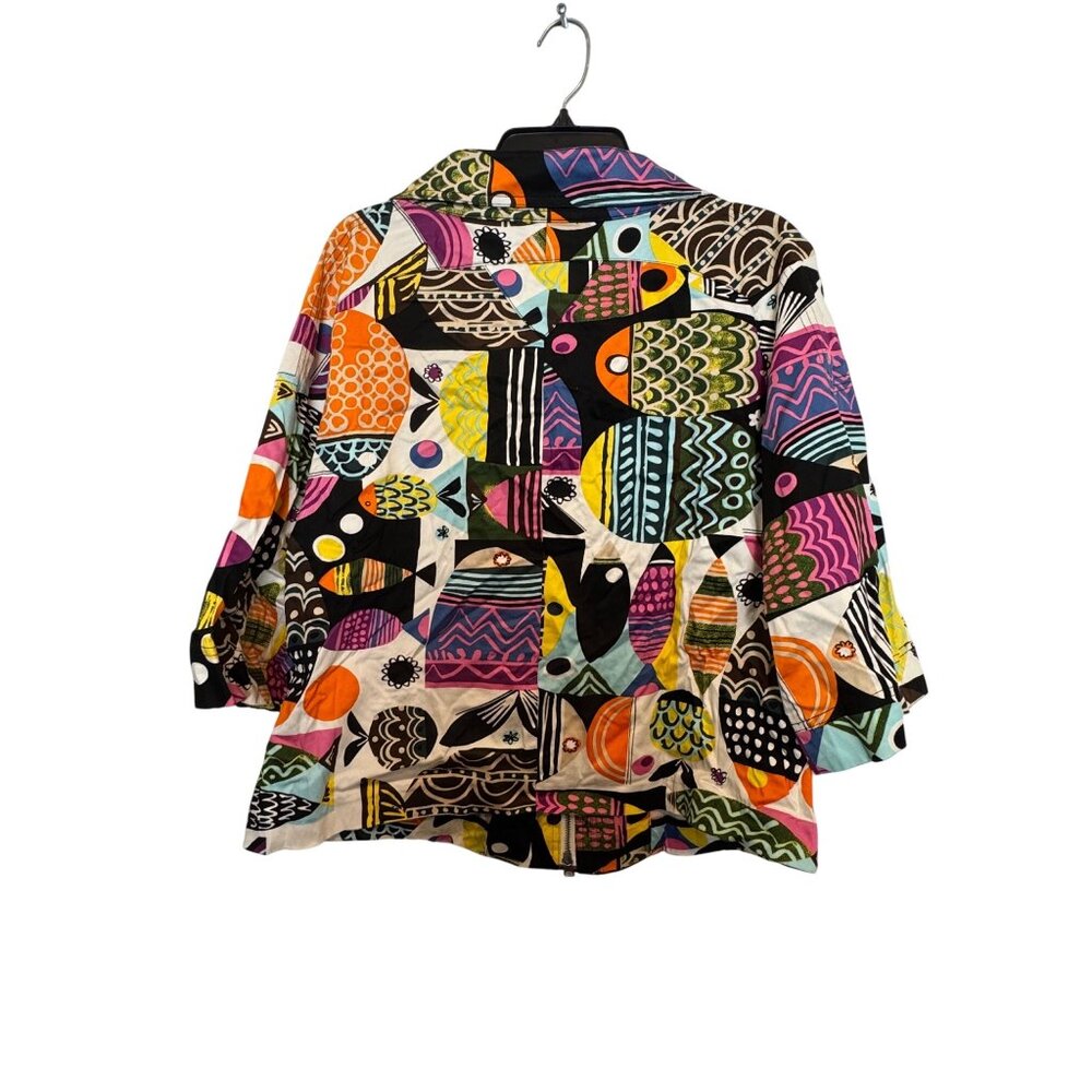Vintage The Collective Works Of Berek Jacket Women Size L Multicolor 97% Cotton - Picture 2 of 9